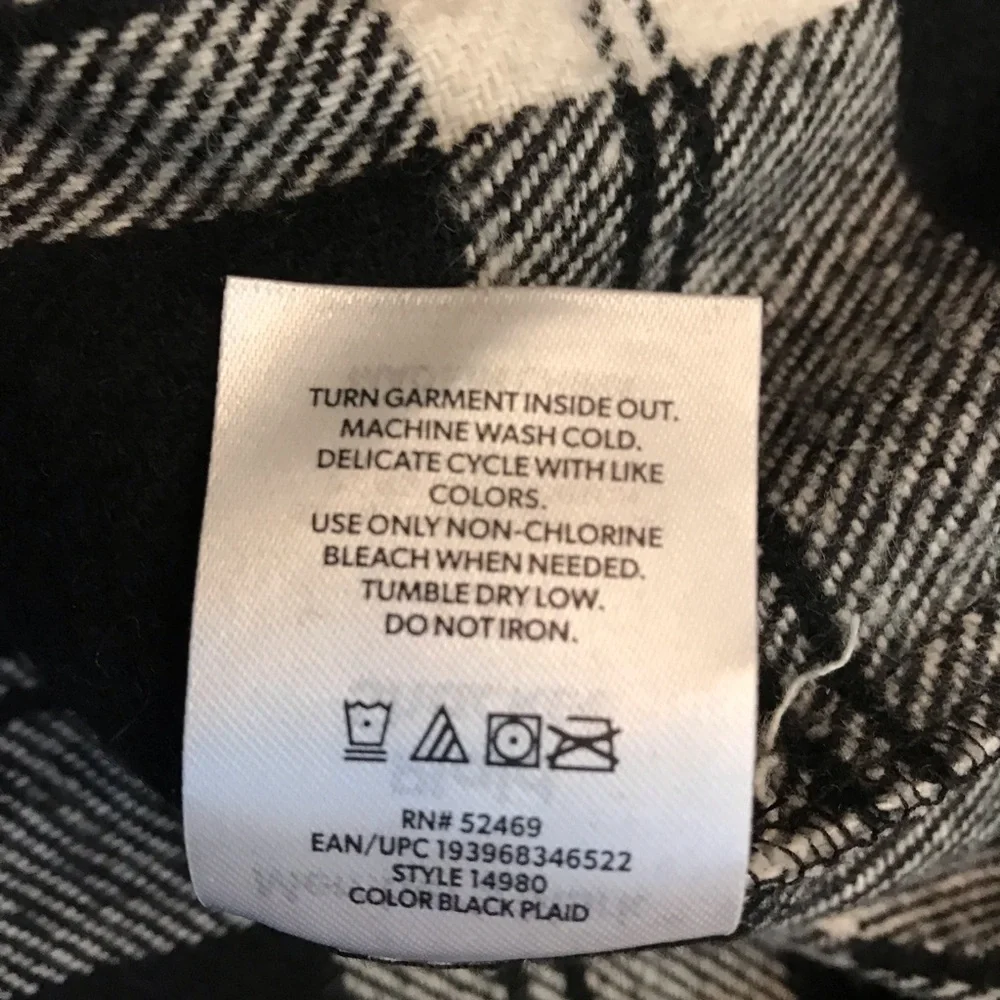 Members Mark Black White Plaid Shacket Size XXL Heavyweight Outerwear Cabincore